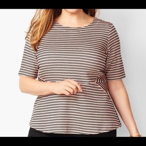 Talbots Striped Peplum Top Sz Large🌴